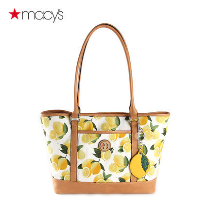 Macy's女士水果印花大托特包帆布单肩包Giani Bernini2612768275 Macy's女士水果印花大托特包帆布单肩包Giani Bernini2612768275
