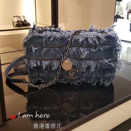 Chanel/香奈儿chanel女包15新款时尚口盖单肩包 牛仔流苏奢华手袋 Chanel/香奈儿chanel女包15新款时尚口盖单肩包 牛仔流苏奢华手袋