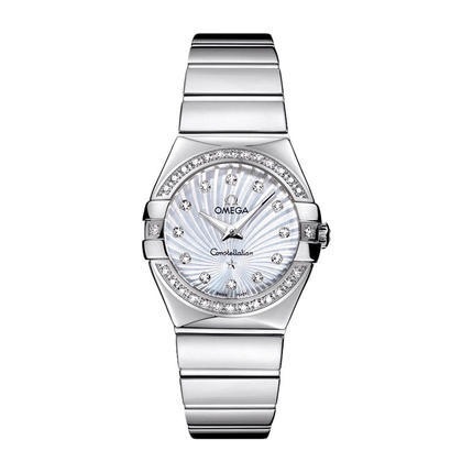 瑞士手表  欧米茄Omega手表女 石英表 钢带 123.15.27.60.55.004