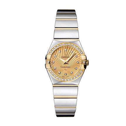 瑞士手表  欧米茄Omega手表女 石英表 间金  123.25.24.60.58.002