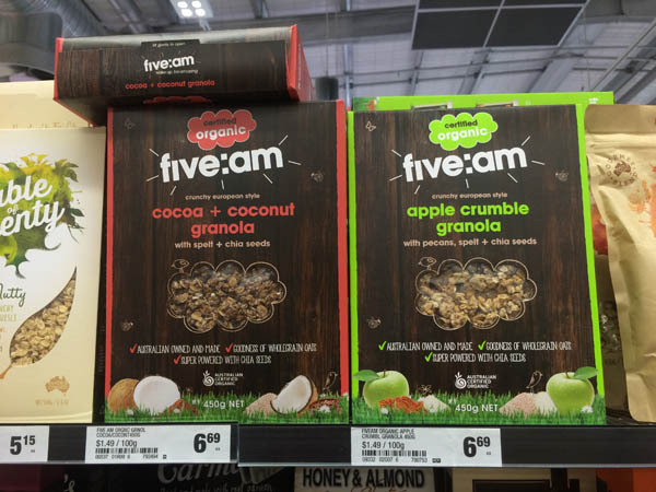 澳大利亚进口可可麦片-Five:Am可可+椰子格兰诺拉麦片450g 澳大利亚进口可可麦片-Five:Am可可+椰子格兰诺拉麦片450g