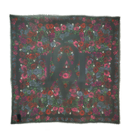 正品 ALEXANDER MCQUEEN 麦昆女士花卉流苏围巾391954-3943Q 正品 ALEXANDER MCQUEEN 麦昆女士花卉流苏围巾391954-3943Q