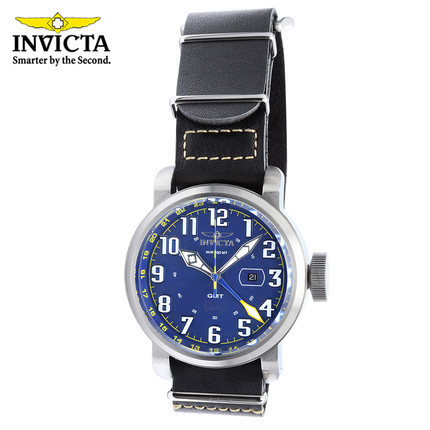 INVICTA Aviator系列大表盘高端男士商务石英手表真皮带防水 男表