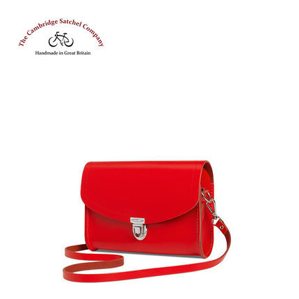 Cambridgesatchel英国中号pushlock系列亮红色单肩剑桥包 Cambridgesatchel英国中号pushlock系列亮红色单肩剑桥包