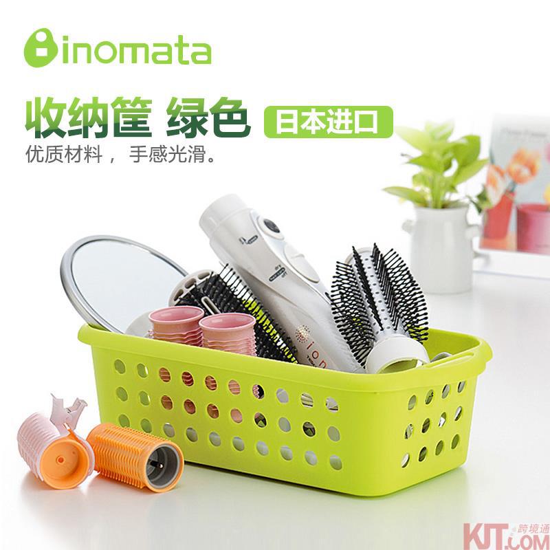 日本进口塑料收纳筐-INOMATA berry L 收纳筐 绿色 长