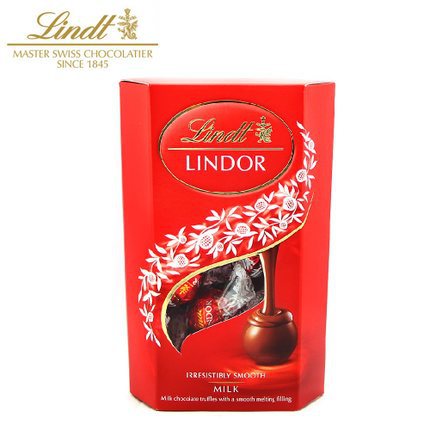 Lindt瑞士莲 进口软心夹心牛奶巧克力球分享装200g喜糖零食食品