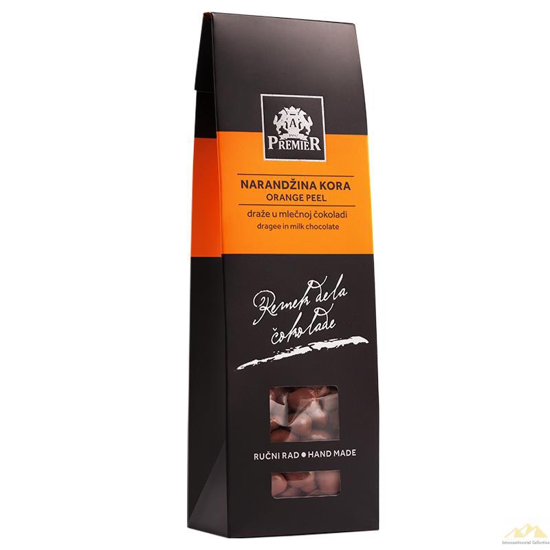 包邮 Premier手工巧克力 甜橘皮夹心牛奶巧克力 120g
