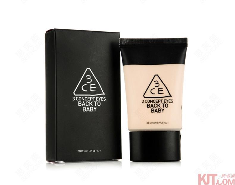 韩国 3CE 保湿 亮白 自然裸妆 遮瑕 防晒霜 BB霜 30ml