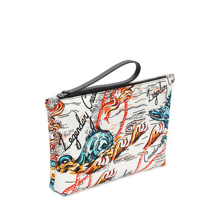 ALEXANDER MCQUEEN男包16春款印花尼龙拉链手拿包343834KYE2N8495