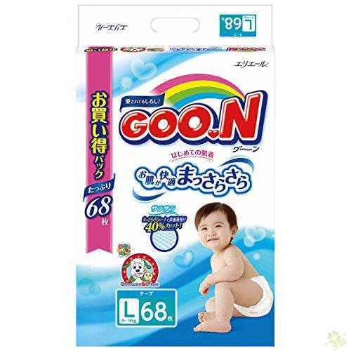 【四叶草】日本原装进口GOO.N大王纸尿裤增量装L68片