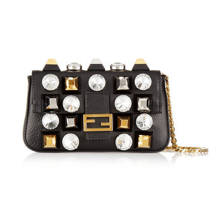 正品直邮Fendi芬迪2016新款女包时尚小羊皮水晶铆钉单肩包639279 正品直邮Fendi芬迪2016新款女包时尚小羊皮水晶铆钉单肩包639279