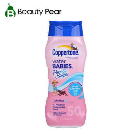 美国coppertone水宝宝防晒霜SPF50 海边防水无泪无香无油237ml