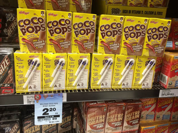 澳大利亚进口高钙纤维-Kellogg Cocopops高钙与维生素D纤维3*250ml