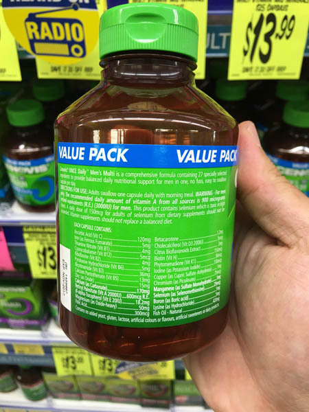 澳大利亚进口男性维生素片-cenovis once daily男性多维生素和矿物质胶囊125片 澳大利亚进口男性维生素片-cenovis once daily男性多维生素和矿物质胶囊125片