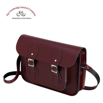 Cambridge Satchel 经典系列11寸深红剑桥手工牛皮斜挎包