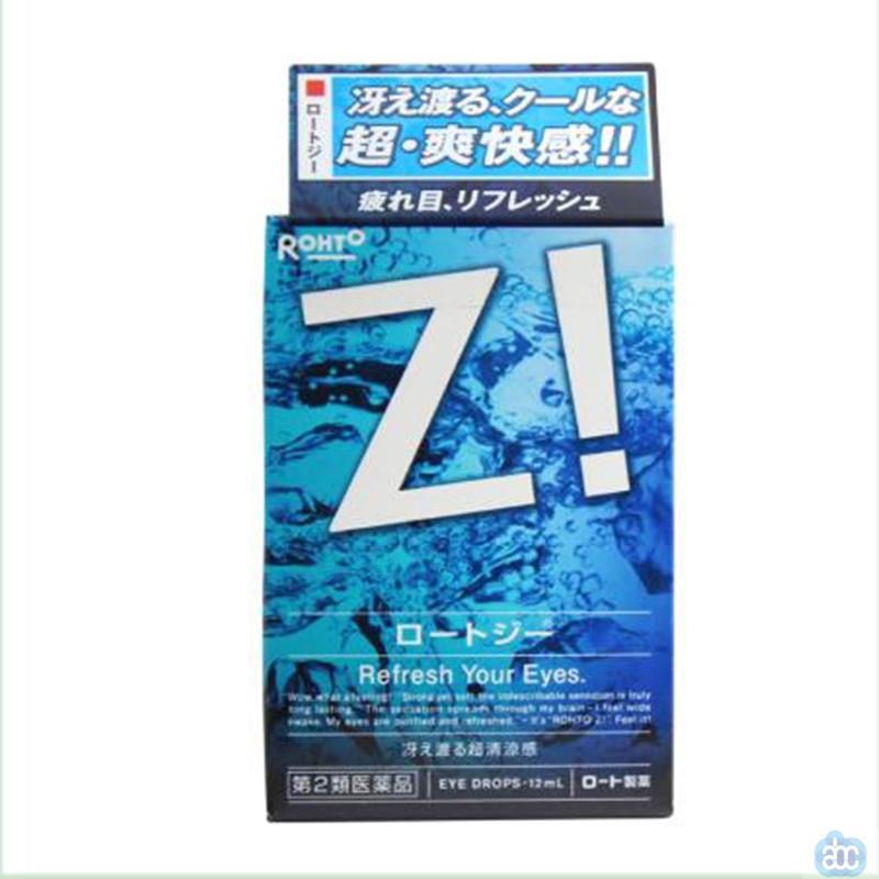 日本进口缓解眼疲劳滴眼液-ROHTO乐敦滴眼液 眼部保养 缓解眼疲劳(长效Z系列 凉感度8 12ml 蓝Z字)