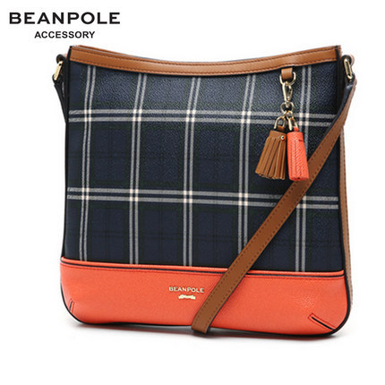 韩国三星BEANPOLEACC滨波应季新款女士休闲小方包格纹斜挎包