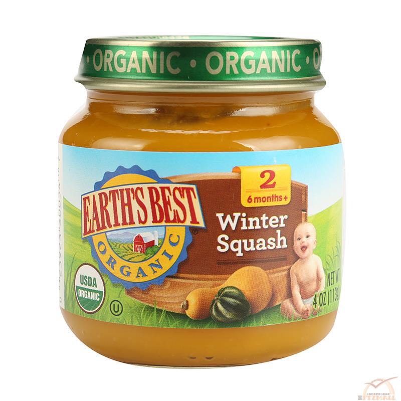 EARTH S BEST 爱思贝 果泥 2段南瓜泥(6个月以上) 113克(4安士)/瓶