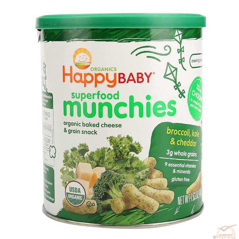 HAPPY BABY禧贝 西兰花羽衣甘蓝及切达奶酪谷物条(7个月或以上) 46克(1.63安士)/罐