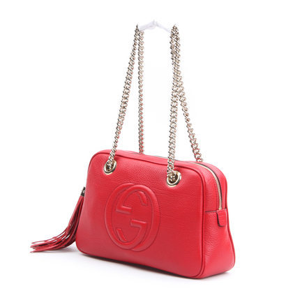 Gucci/古奇 女款欧美时尚牛皮单肩斜挎包链条女包 308983