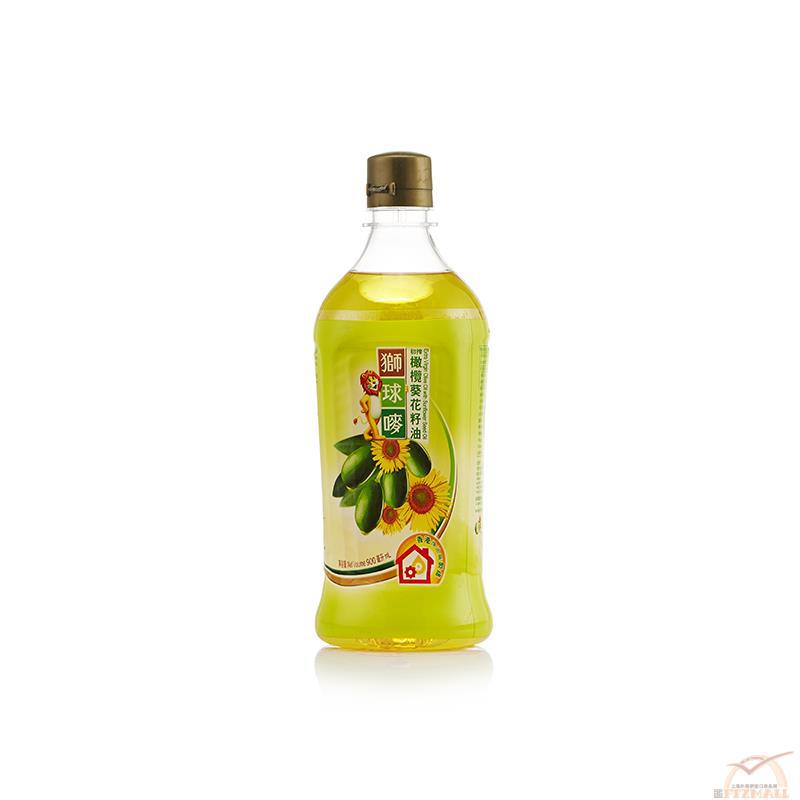 香港进口葵花籽油-Lion Globe Brand狮球唛 初搾橄榄葵花籽油 900mL瓶