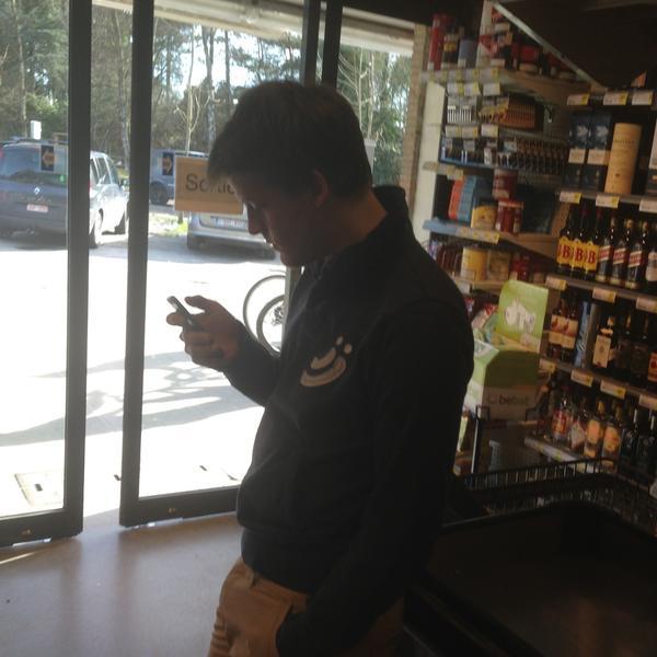 Photo taken at Proxy Delhaize by Sebastien M. on 4/14/2013