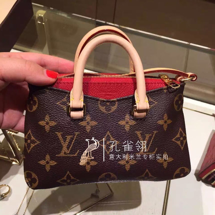 Louis Vuitton路易威登lv女包16春款经典老花迷你nano手袋M61416