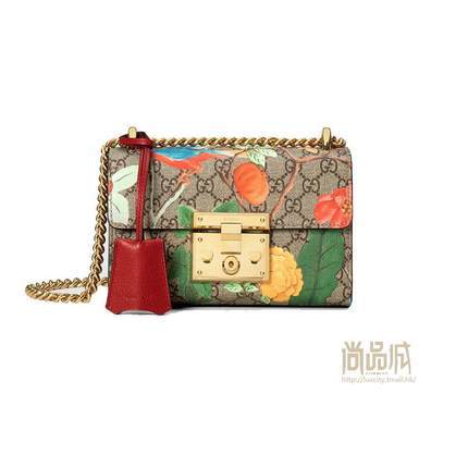 正品直邮Gucci古奇2016新款女包时尚花卉印花单肩包409487 K0L5G