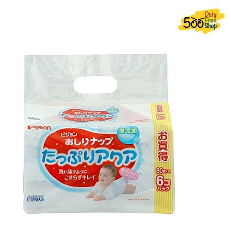 日本进口婴儿清洁湿纸巾-贝亲PIGEON 清洁湿纸巾 补充装 80抽x6