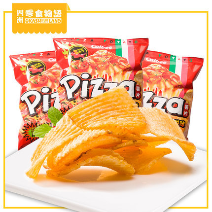 日本进口食品休闲零食 卡乐比calbee卡乐b 香辣薄饼味薯片50g*3