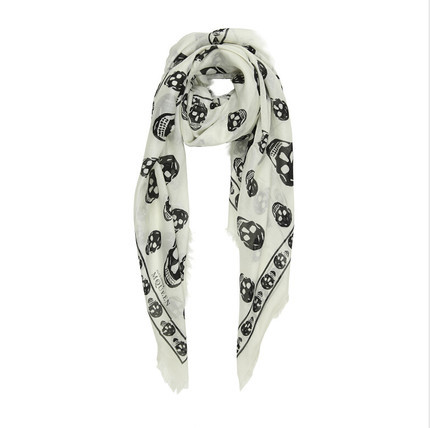 正品 ALEXANDER MCQUEEN 麦昆女士骷髅头围巾丝巾 110640 3943Q 正品 ALEXANDER MCQUEEN 麦昆女士骷髅头围巾丝巾 110640 3943Q