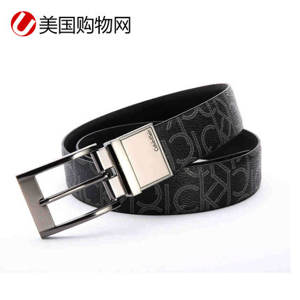 美国Calvin Klein凯文克莱CK皮带男士Logo印花针扣双面腰带皮带