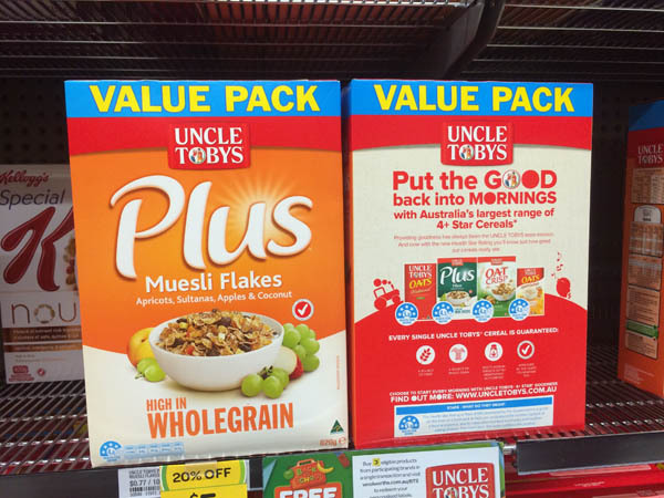 Uncle Tobys HealthyWise 510g