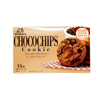 日本进口饼干 森永巧克力饼干/巧克力粒子曲奇饼干(14枚)180g