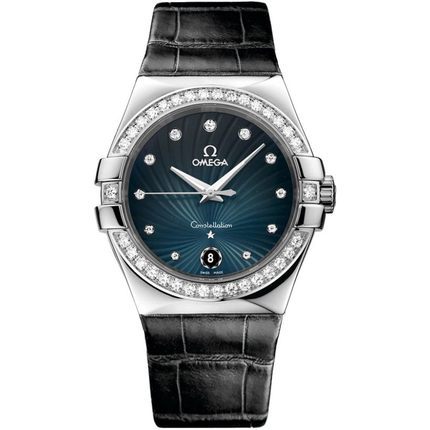 瑞士手表  欧米茄Omega手表女 石英表 皮带 123.18.35.60.56.001