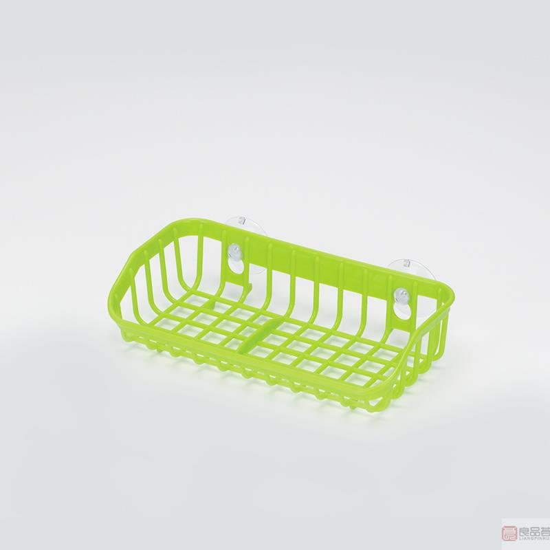 日本制 INOMATA洗碗海绵收纳架 绿色网格 吸盘沥水架 食品级pp材料 安全无毒无味 收纳