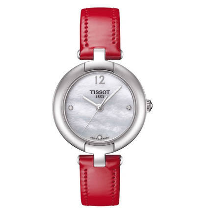 香港直邮 TISSOT天梭粉彩石英皮带女表T084.210.16.116.00