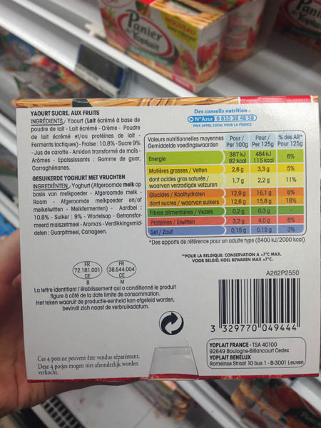 yoplait水果酸奶