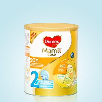 多美滋婴儿配方豆奶粉2段 6个月以上二段800g 新加坡国外进口直邮