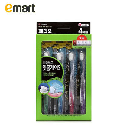 EMART易买得 韩国进口LG perioe超软细纤维牙刷4支装 软毛牙刷
