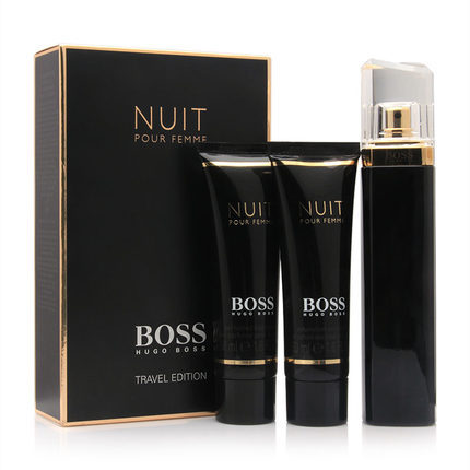 Hugo Boss/博斯 黑钻夜光幻夜女士香水淡香精身体乳沐浴啫喱礼盒