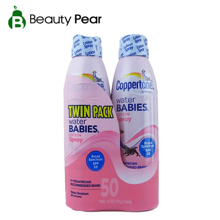 美国水宝宝coppertone水宝宝水嫩连续防晒喷雾SPF50170ML*2