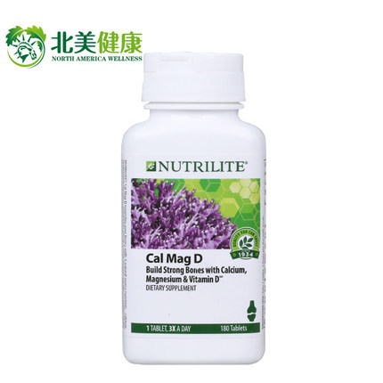 AMWAY美国安利纽崔莱钙镁片D片180粒进口天然维生素D补钙镁易吸收