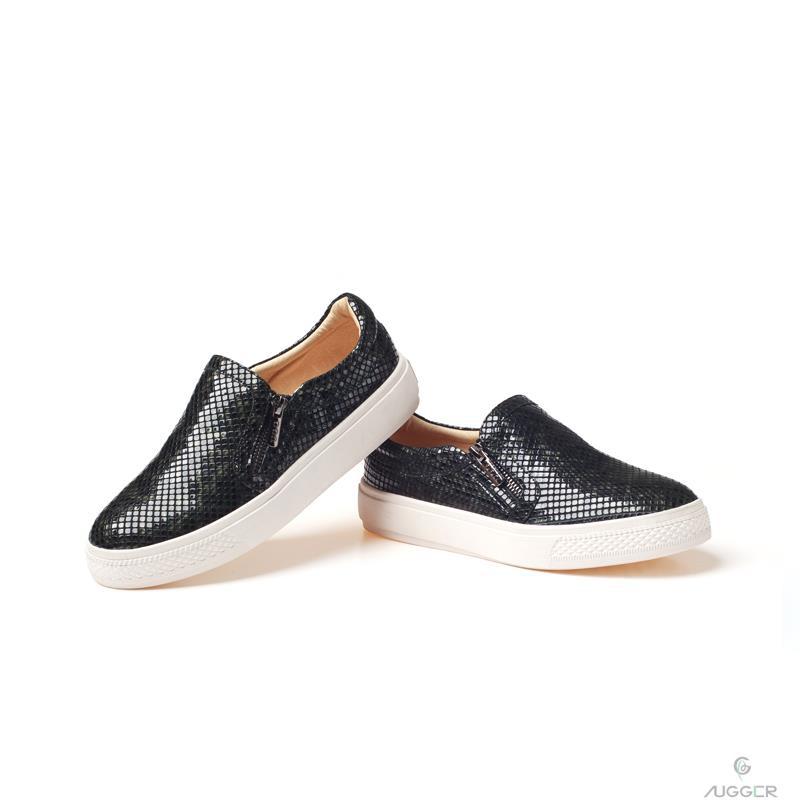 OZWEAR UGG春款时尚拉链休闲运动鞋OB151黑色37码