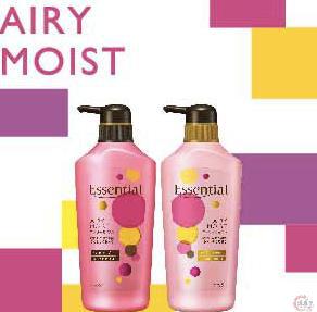 日本 Kao花王 Essential 轻盈空气感 洗发水护发素套装 粉红色 干性发质