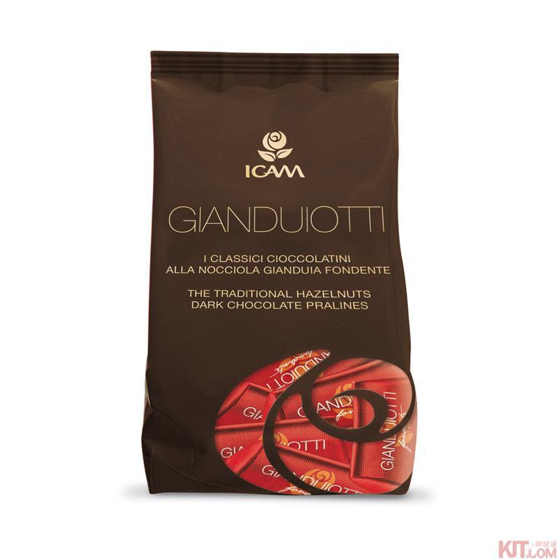 Icam爱可吉安杜佳榛子黑巧克力 200g