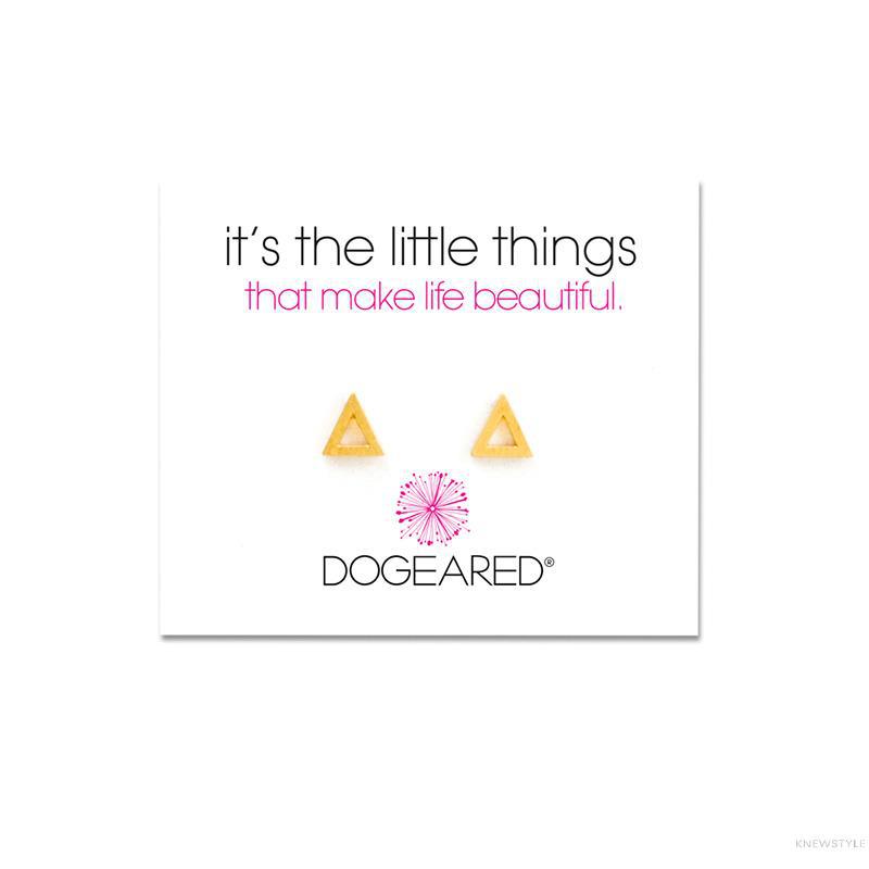 美国Dogeared多琪儿 简约三角形注金耳钉耳环3SG-GZ00-106100