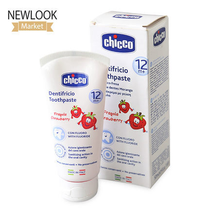 chicco智高意大利原装进口宝宝儿童草莓味水果牙膏无氟可吞咽50ml