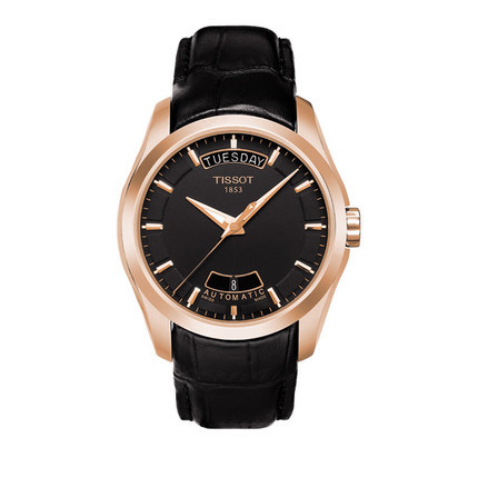 海外直邮TISSOT/天梭 库图机械手表T035.407.36.051.00皮带男表