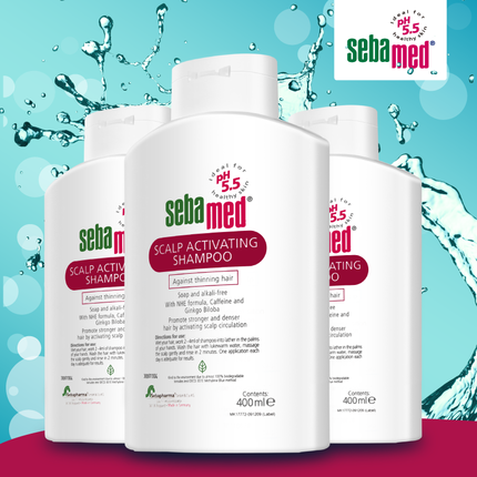 德国进口施巴活发洗发露3瓶 生发防脱发无硅油洗发水套装不含皂碱